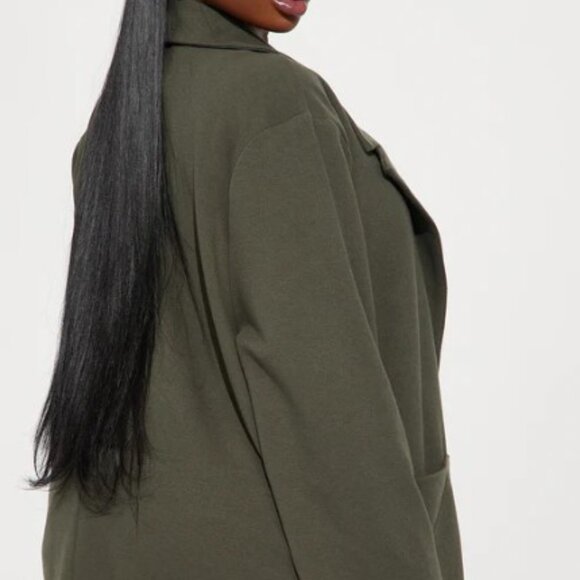 Women's Olive Green Blazer 2X - Picture 2 of 10